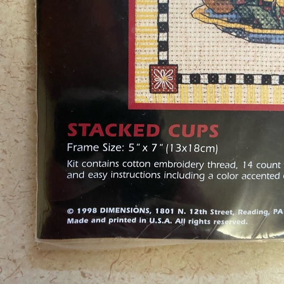 Dimensions Debbie Mumm Stacked Cups Counted Cross Stitch Kit 6796 Dimension… - Picture 4 of 5
